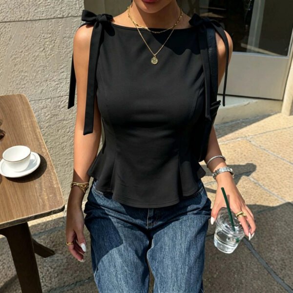 Bow Tie Strap Sleeveless Top