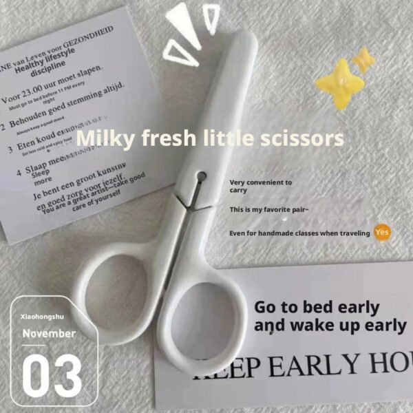 Portable scissors-white with cover-1 piece