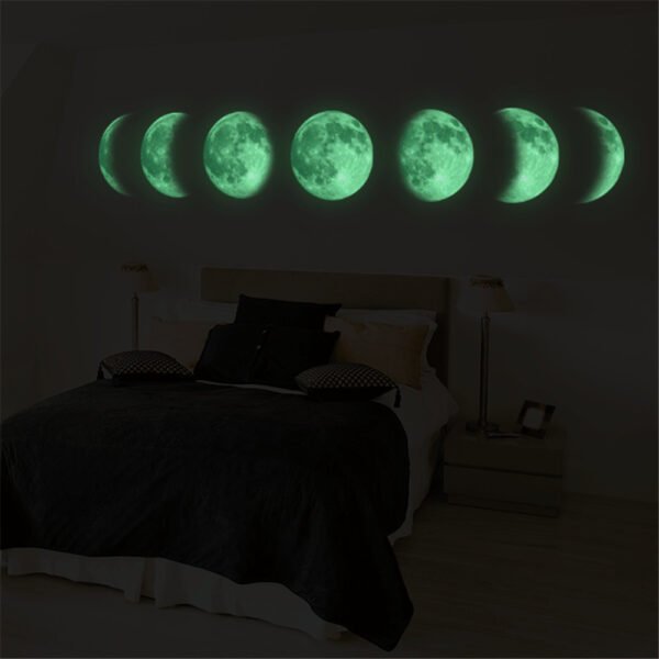 Luminous moon map change map wall stickers