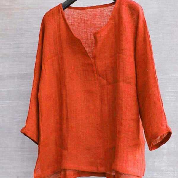 Chinese Style V-neck Men's Long-sleeved Shirt