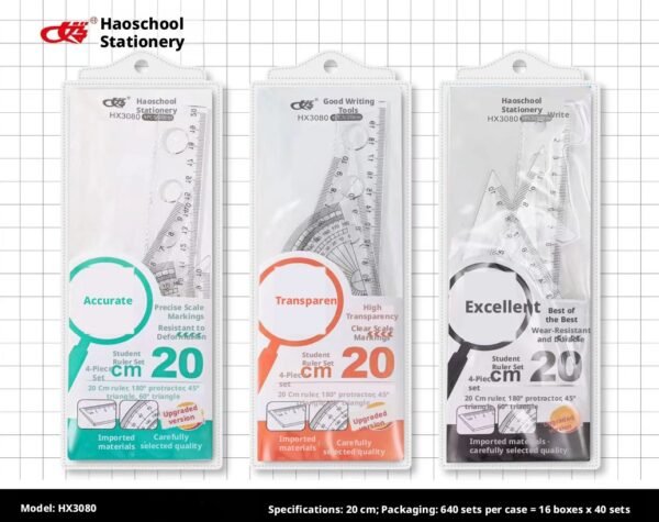 Hole hard ruler set-text version-four-piece set-random color-1 set