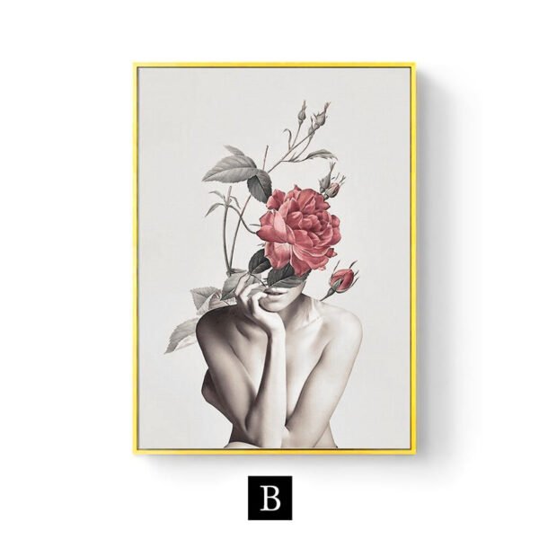 Modern Living Room Home Decor Painting Abstract Floral Character Art Canvas Poster
