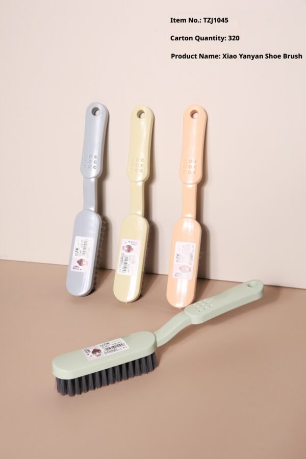 Long-handle shoe brush-curved handle model-random color-length 24.5cm-1 piece